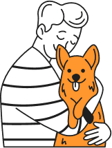 Person kissing dog